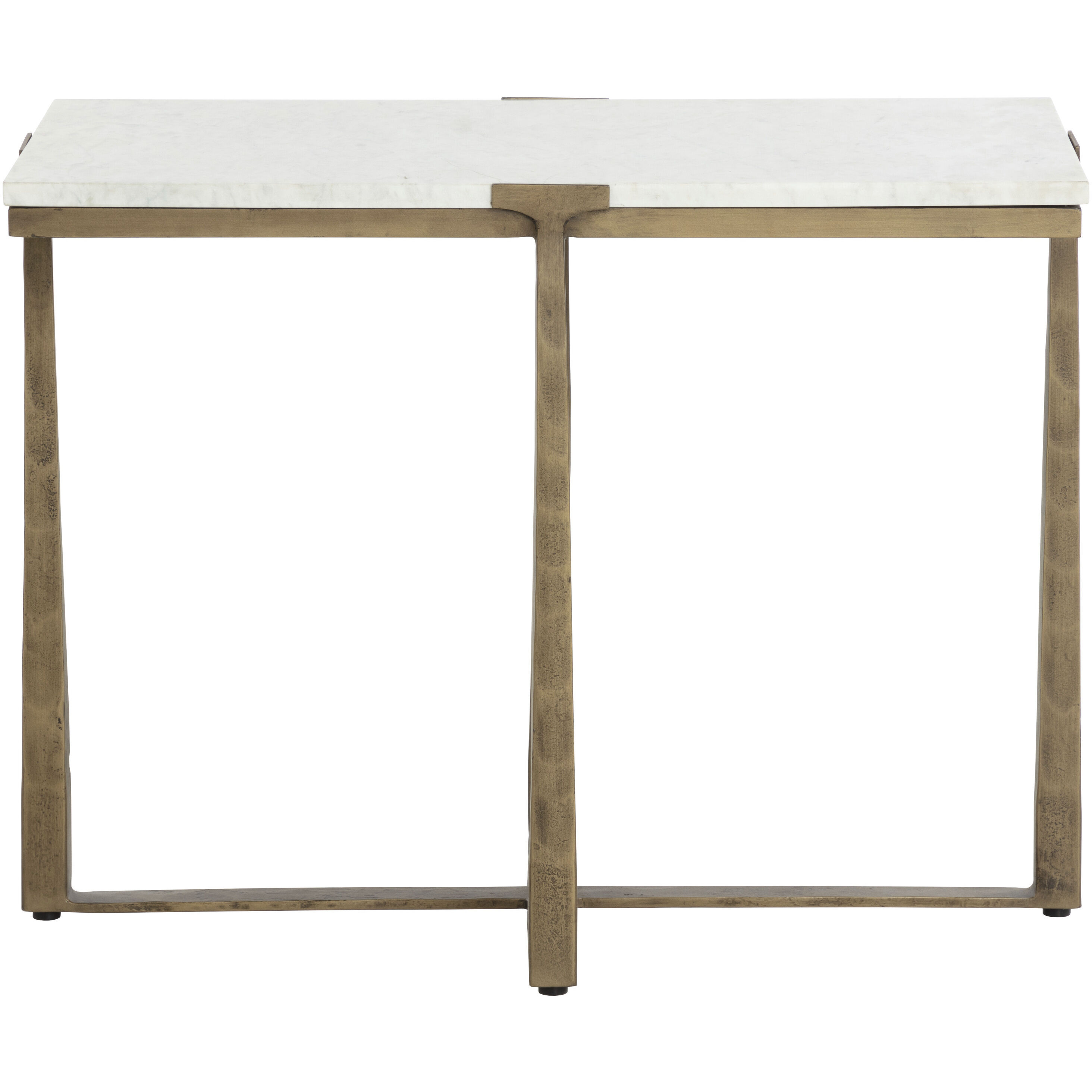 Cowell 28 X 21 inch White / Antique Brass Side Table